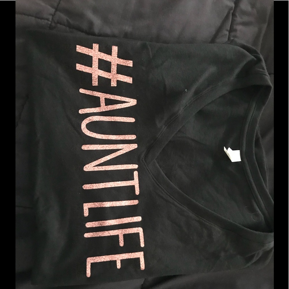#AUNTLIFE T black T-shirt NWOT sz L